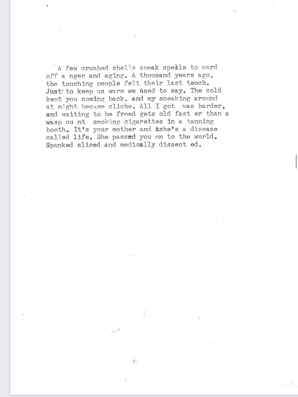 an image of typewritten text